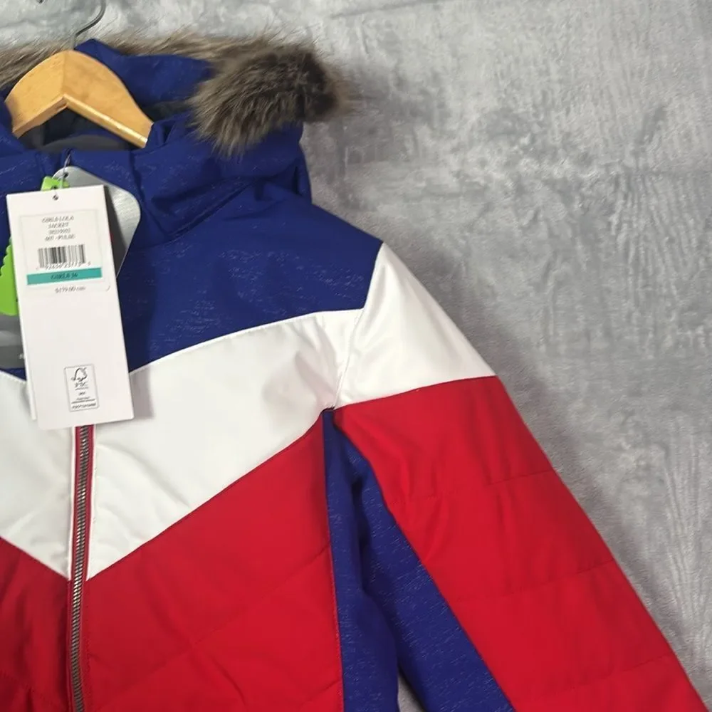 NWT New Spyder Girls Red White Blue Primaloft Insulated Packable Jacket Size 16